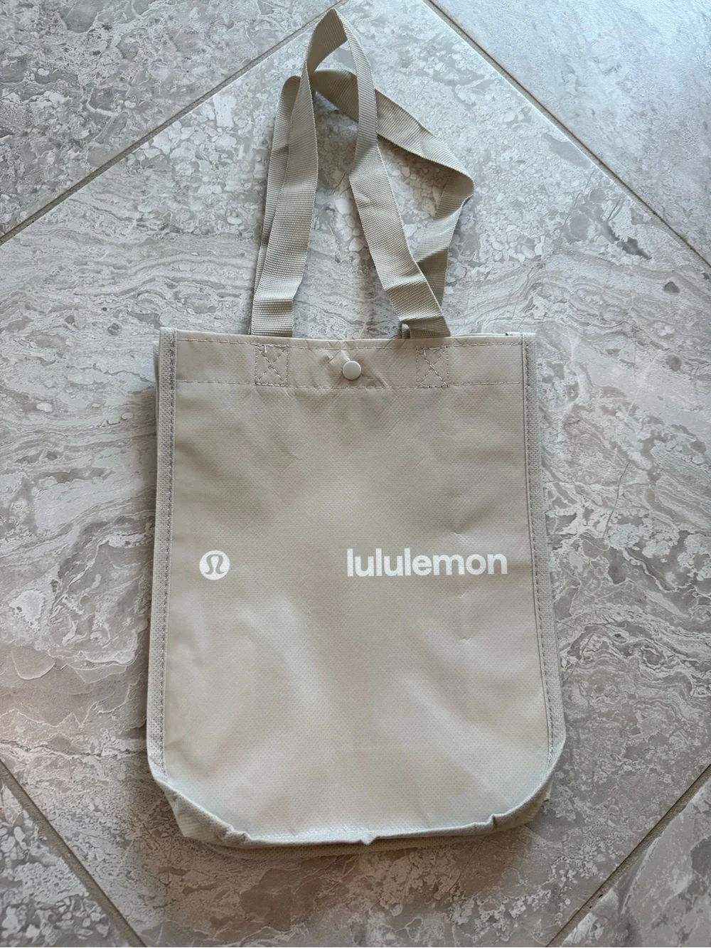 NWT lululemon Beige Tote with White Logo, Small